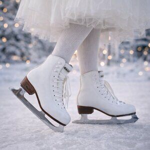 Riedell White Figure Ice Skates Junior Size 11